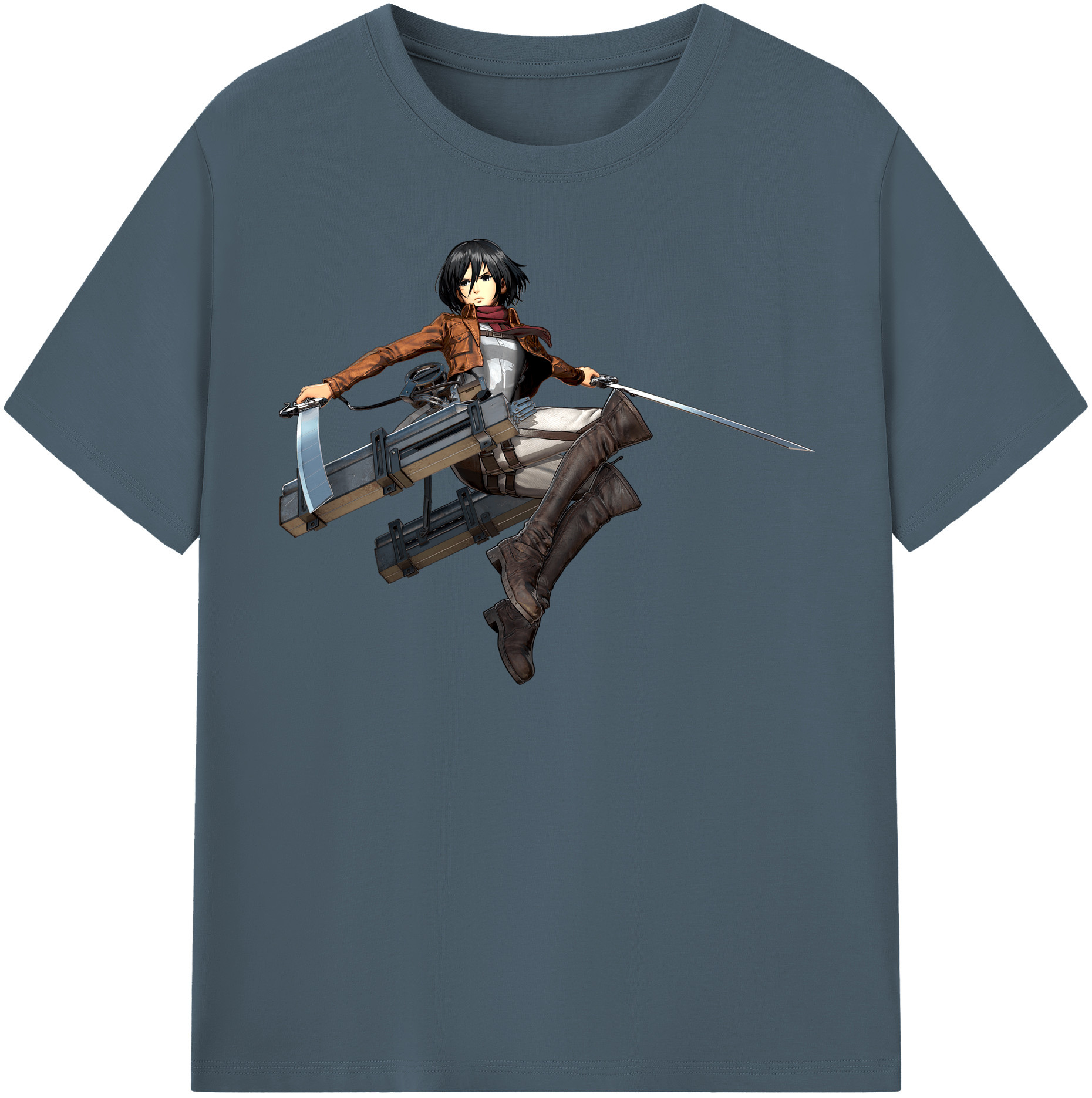 （画像用） 進撃の巨人 ミカサ·アッカーマン Attack on Titan Mikasa Ackerman 綿100％半袖Tシャツ（フロントプリント）